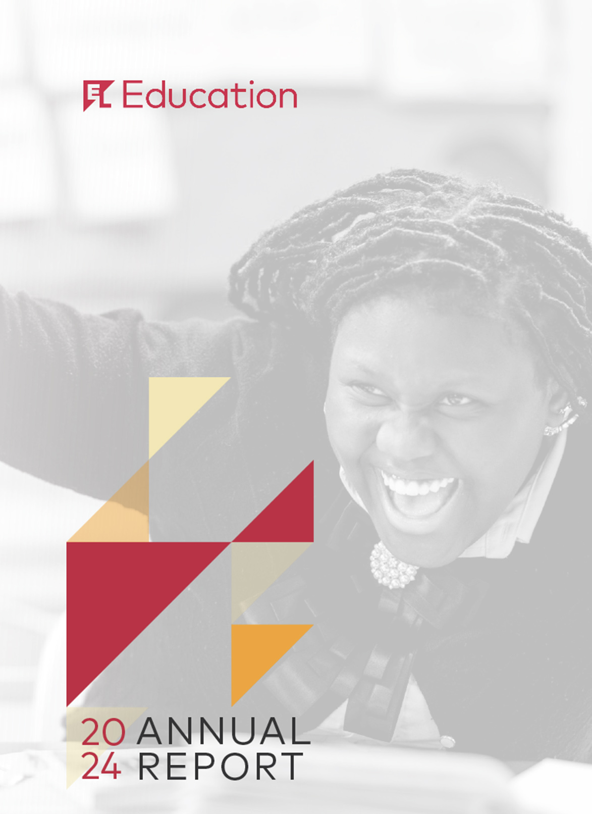 EL Education 2024 annual report cover with a student portrait