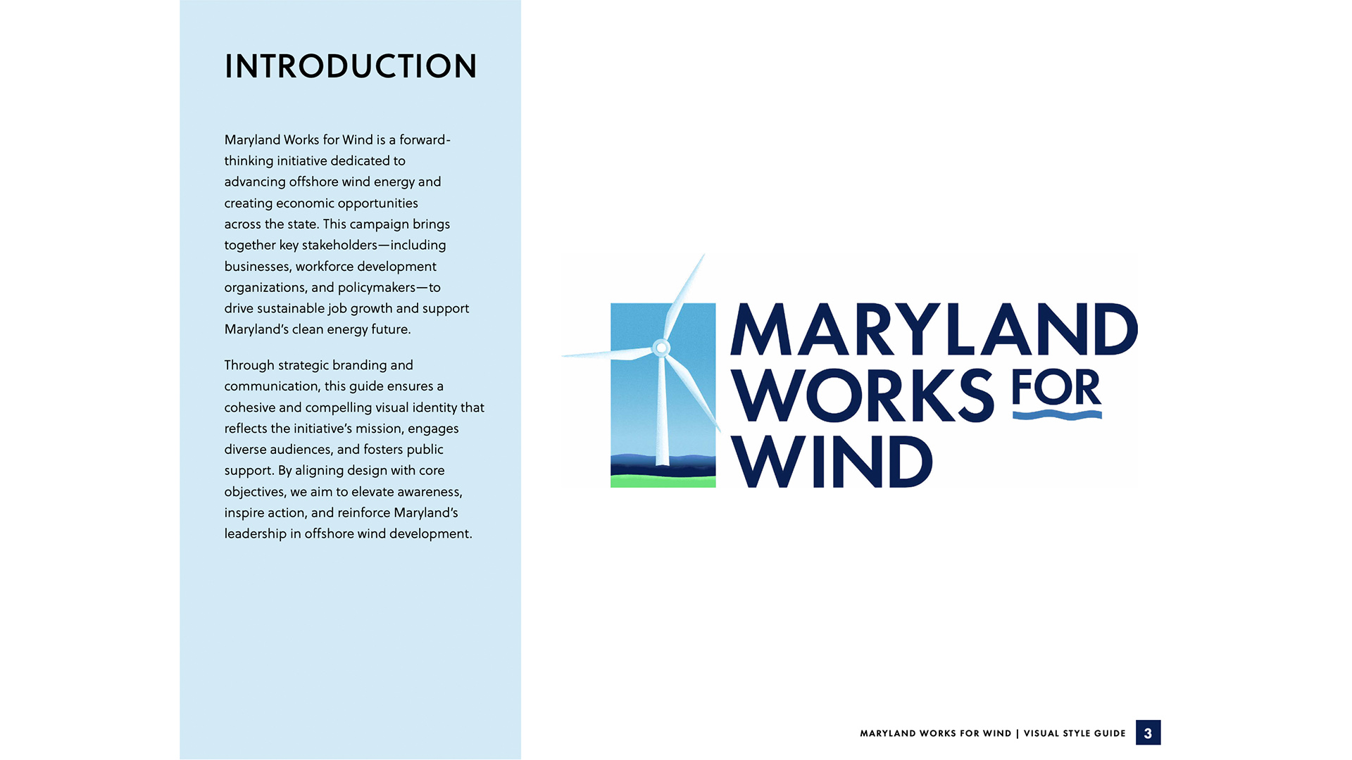 Maryland Works for Wind brand introduction and logo