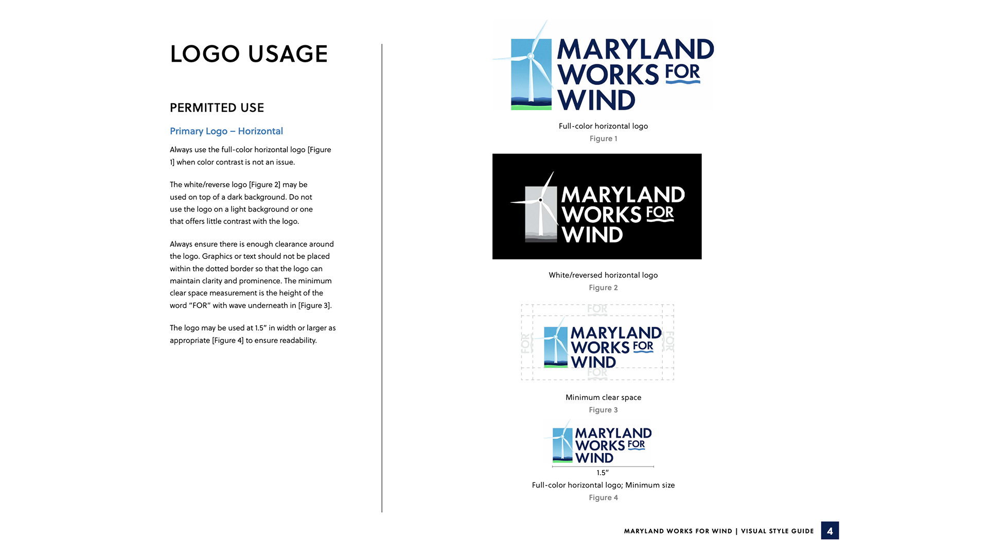 Maryland Works for Wind horizontal logo usage guidelines