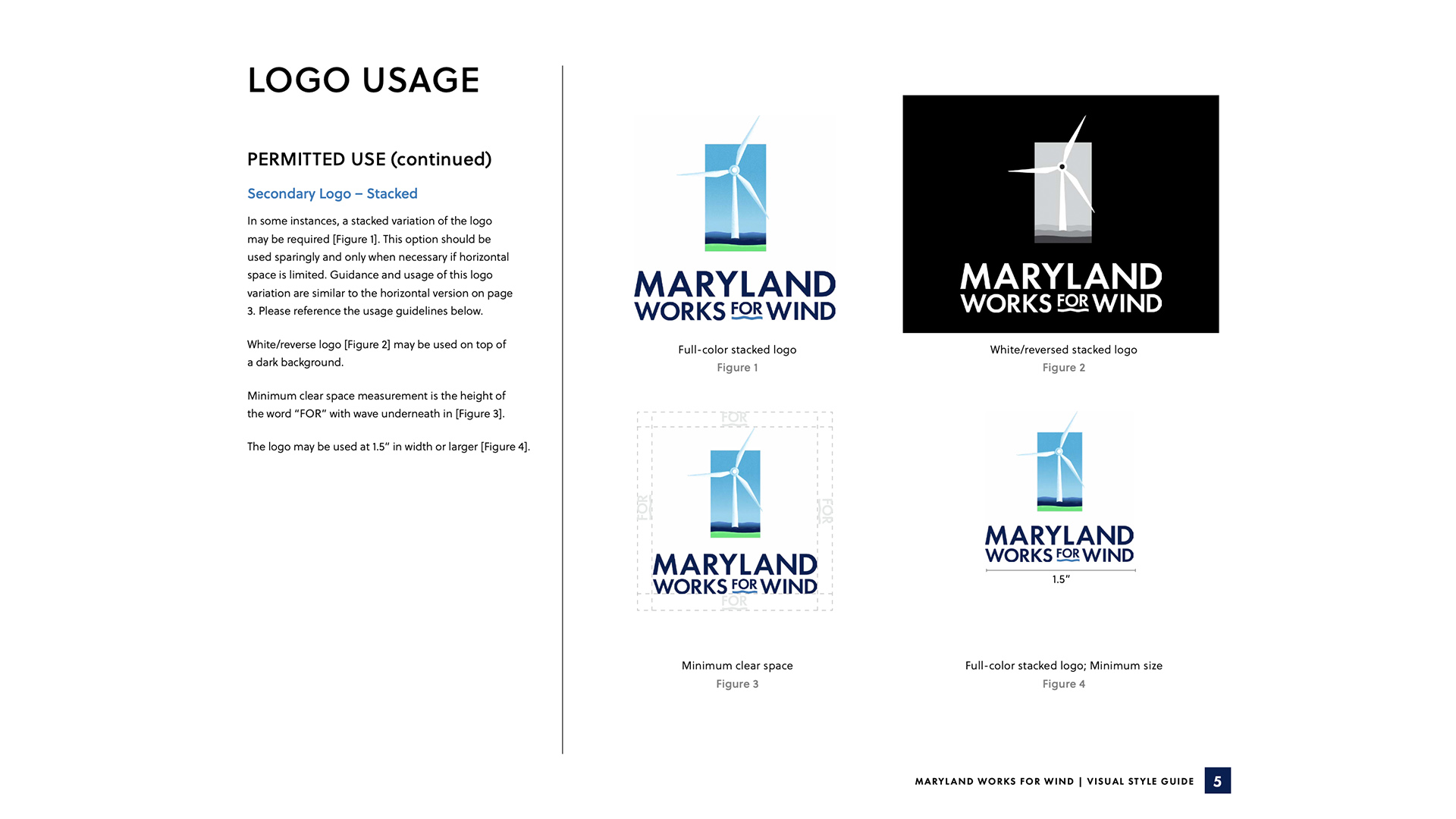 Maryland Works for Wind stacked logo usage guidelines