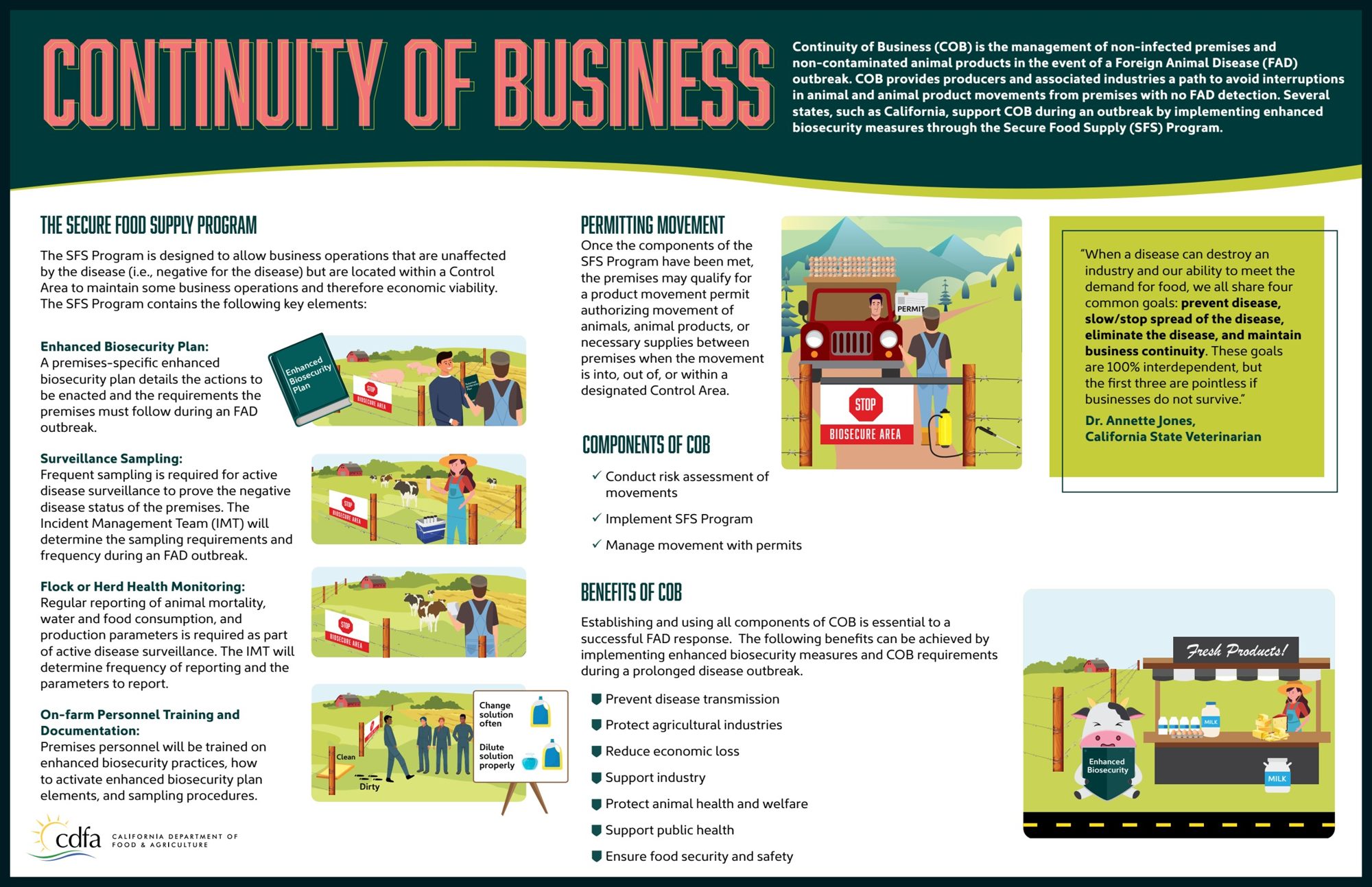 Continuity of Business infographic presented as a clean printed poster