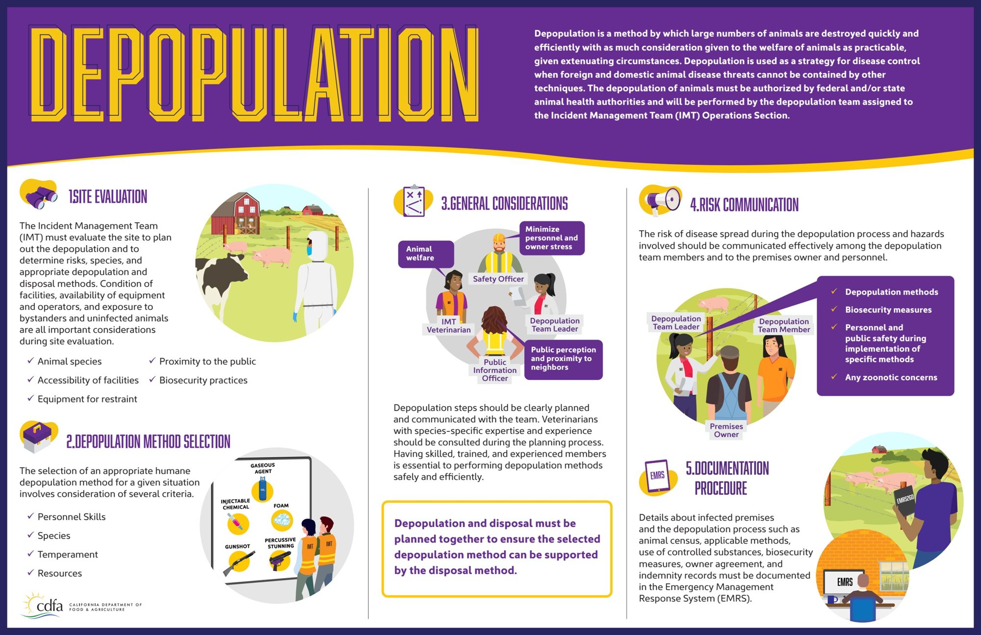 Depopulation infographic presented as a clean printed poster